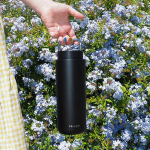 Matte black insulated travel mug with carrying handle, part of Fellow, Take away, Bestsellers, Latest news, all about coffee.