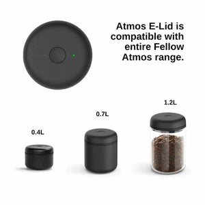 Black electric lid for vacuum sealing coffee containers, part of Fellow, EspressoGear, Spare Parts, all about coffee.