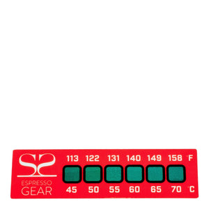 Thermometer Attento -Espresso Gear with color indicator for temperatures between 45 and 70 degrees Celsius.