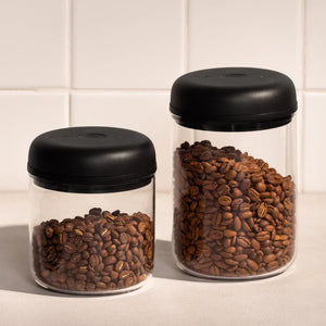 Glass jars with electric vacuum sealing for coffee beans, part of Fellow, EspressoGear, Storage, Latest news, all about coffee.