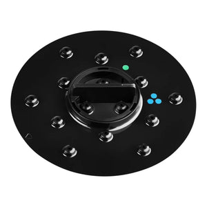 Black showerhead for even water distribution in espresso machine, spare part from EspressoGear, Fellow, all about coffee.