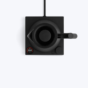 Matte black kettle with digital temperature control and precise brewing, part of EspressoGear, Fellow, Latest news, all about coffee