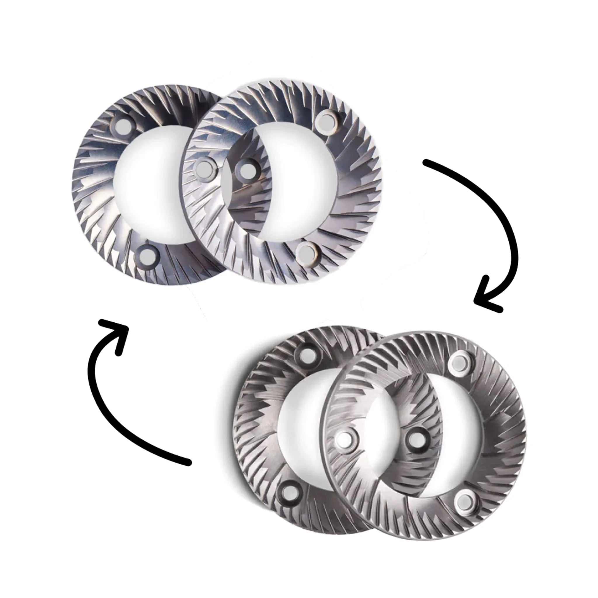 New stainless steel burrs for espresso grinder with improved grinding performance, all about coffee.