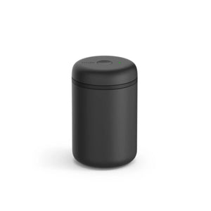 Matte black vacuum storage jar with electric sealing for coffee beans, part of Fellow, Storage, Latest news, all about coffee.