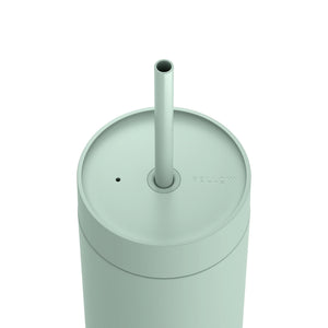 Mint green insulated travel mug with straw for cold drinks, part of Fellow, Take away, EspressoGear, all about coffee.