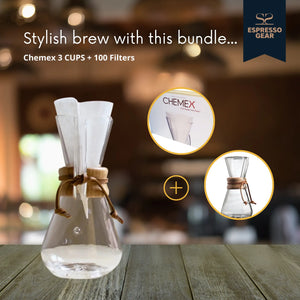 Chemex 3 cups + 100 Filters ESPRESSO GEAR