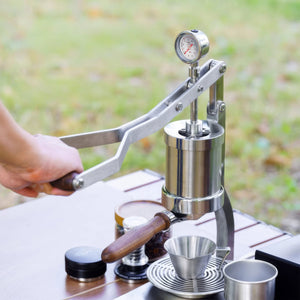 Aleman 2P Espresso Machine with Manual Lever | Base and Drip Tray in Stainless Steel