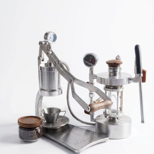 Aleman 2P Espresso Machine with Manual Lever | Base and Drip Tray in Stainless Steel