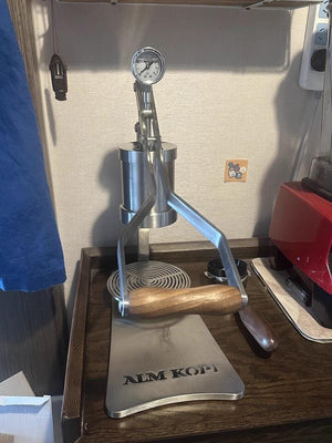 Aleman 2P Espresso Machine with Manual Lever | Base and Drip Tray in Stainless Steel