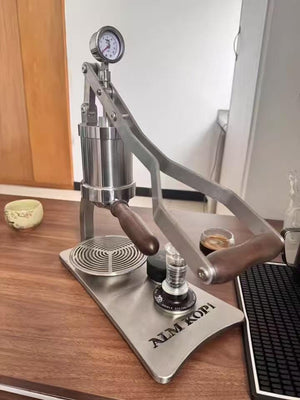 Aleman 2P Espresso Machine with Manual Lever | Base and Drip Tray in Stainless Steel