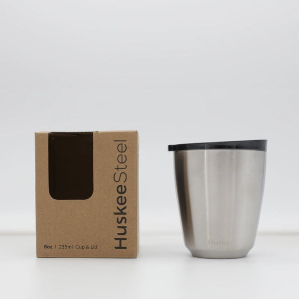 Huskee Stål mugg 235 ml – hållbar kaffekopp i borstat stål - Barista och Espresso