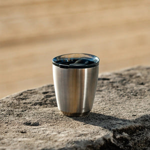 Huskee Stål mugg 235 ml – hållbar kaffekopp i borstat stål - Barista och Espresso