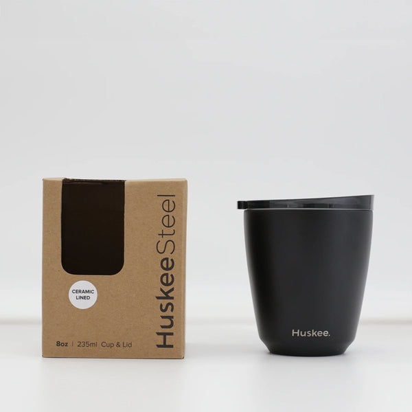 Huskee Stål mugg 235 ml – hållbar kaffekopp i svart - Barista och Espresso
