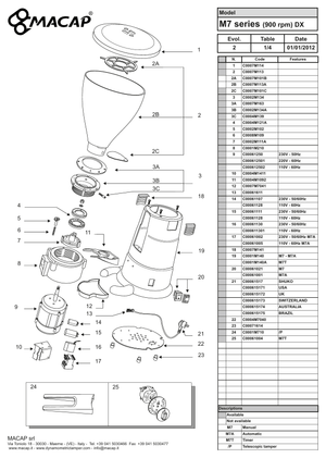 Macap Spillbricka M7 - Reservdel OEM nummer: C0007M7041