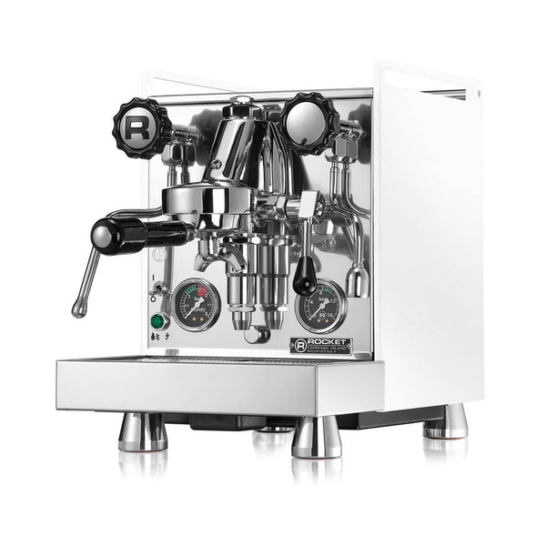 Cronometro R Espressomaskin-Värmeväxlare med PID-Rocket Espresso-Mozzafiato-Krom/Vit-Barista och Espresso